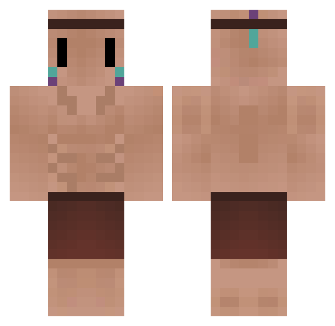 KIDDED Minecraft skin, front and back view