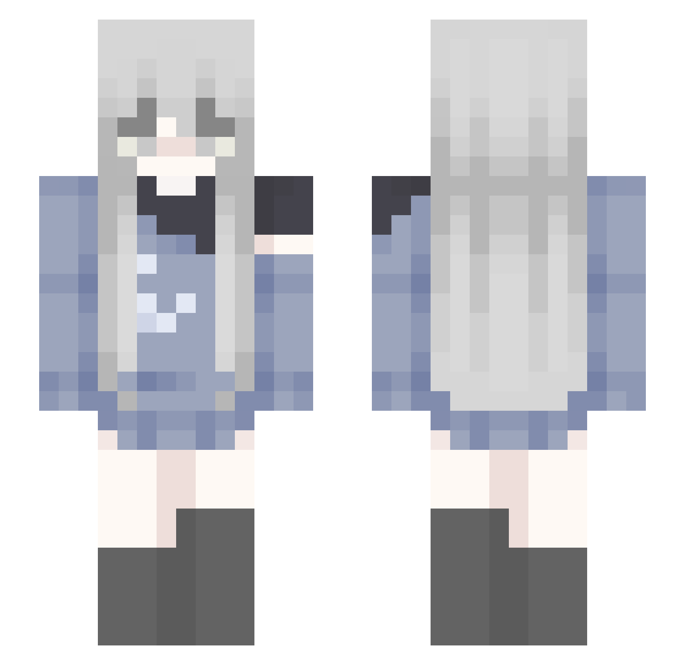 SimplyNoGender Minecraft skin, front and back view