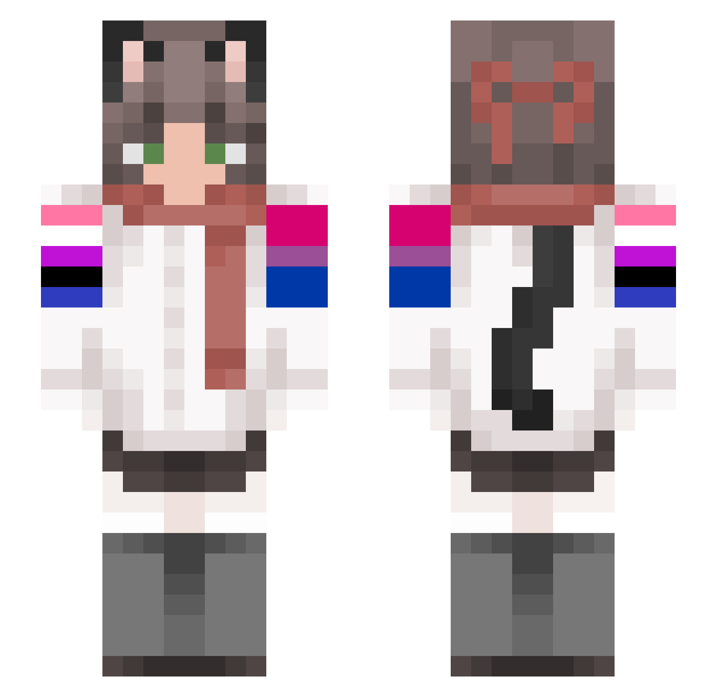 Caramel_Craft_ Minecraft skin, front and back view