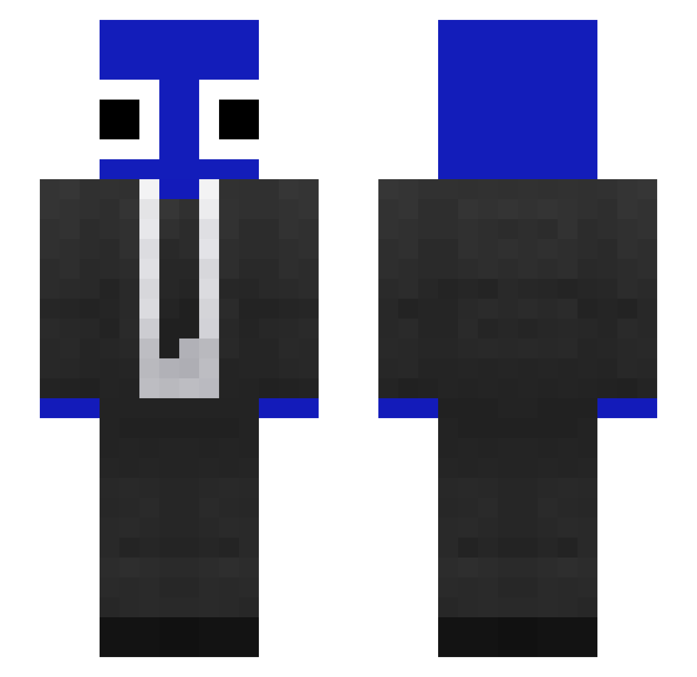 Philbdo Minecraft skin, front and back view
