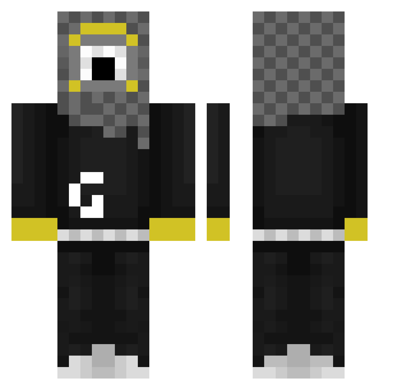 damncarie07 Minecraft skin, front and back view
