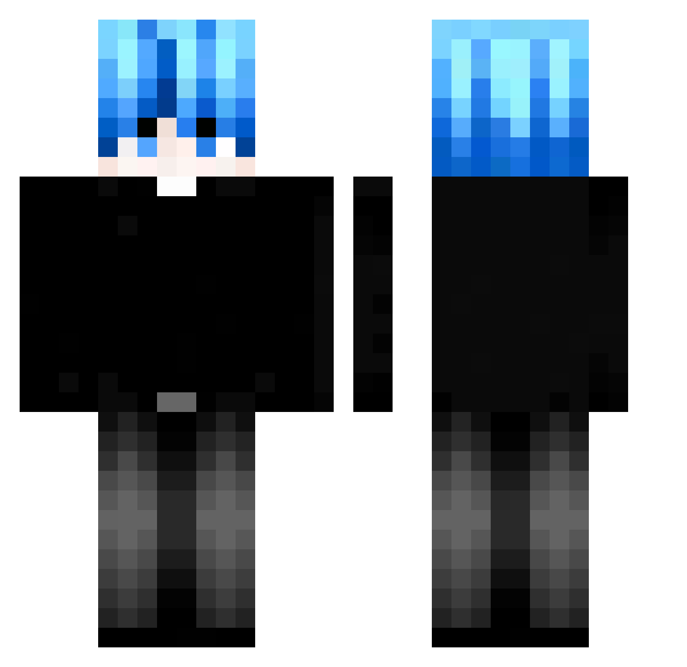 Vykszz Minecraft skin, front and back view