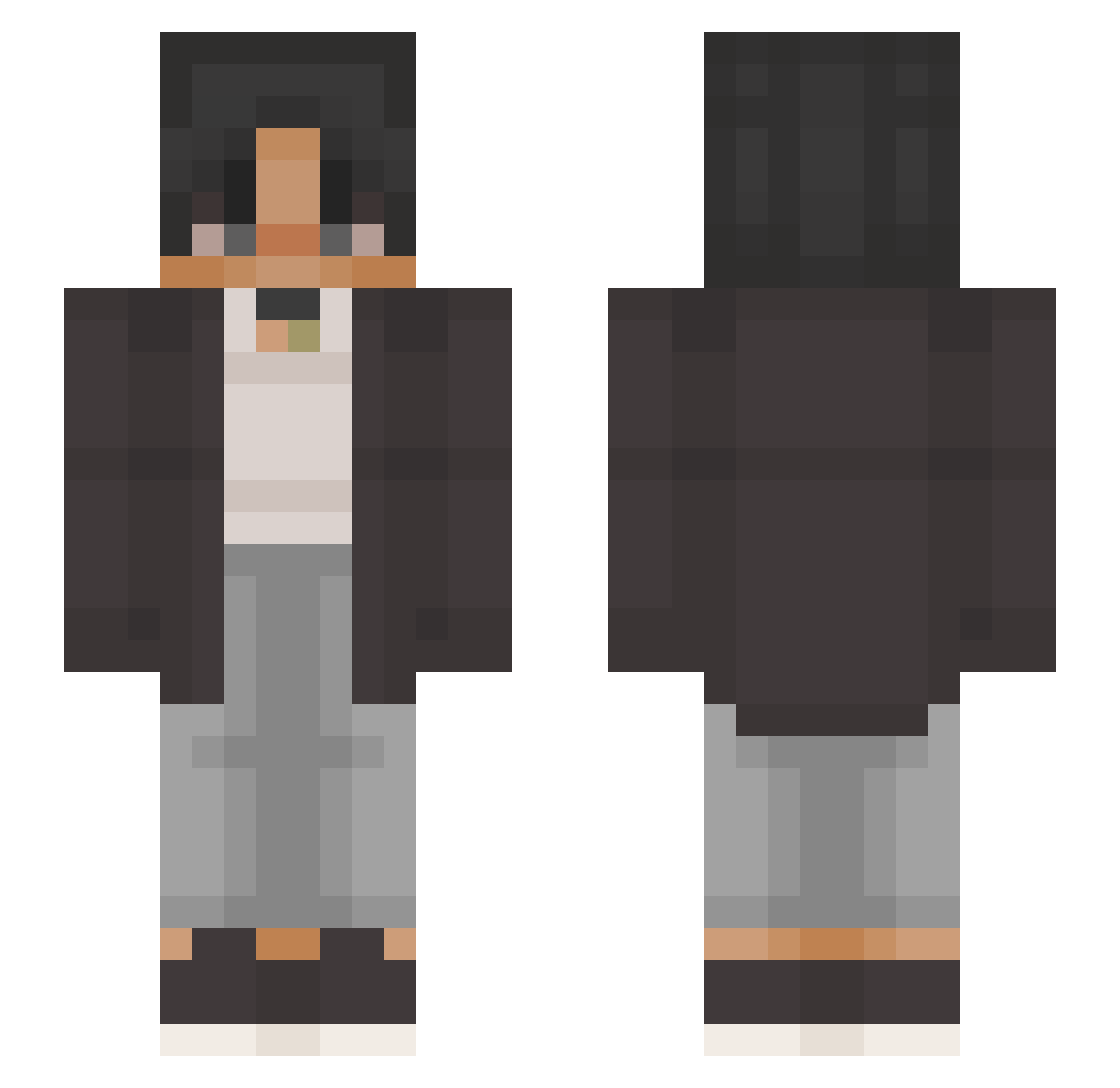 zztbgfg Minecraft skin, front and back view