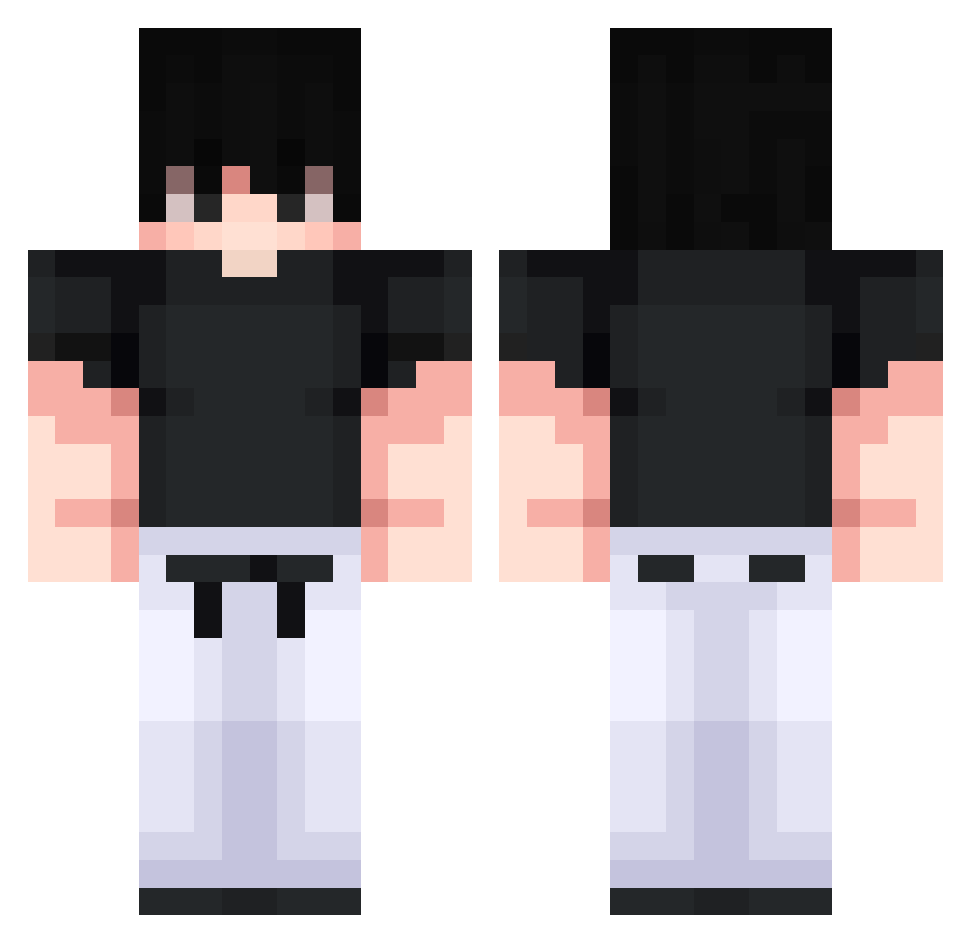 GinHotaru Minecraft skin, front and back view