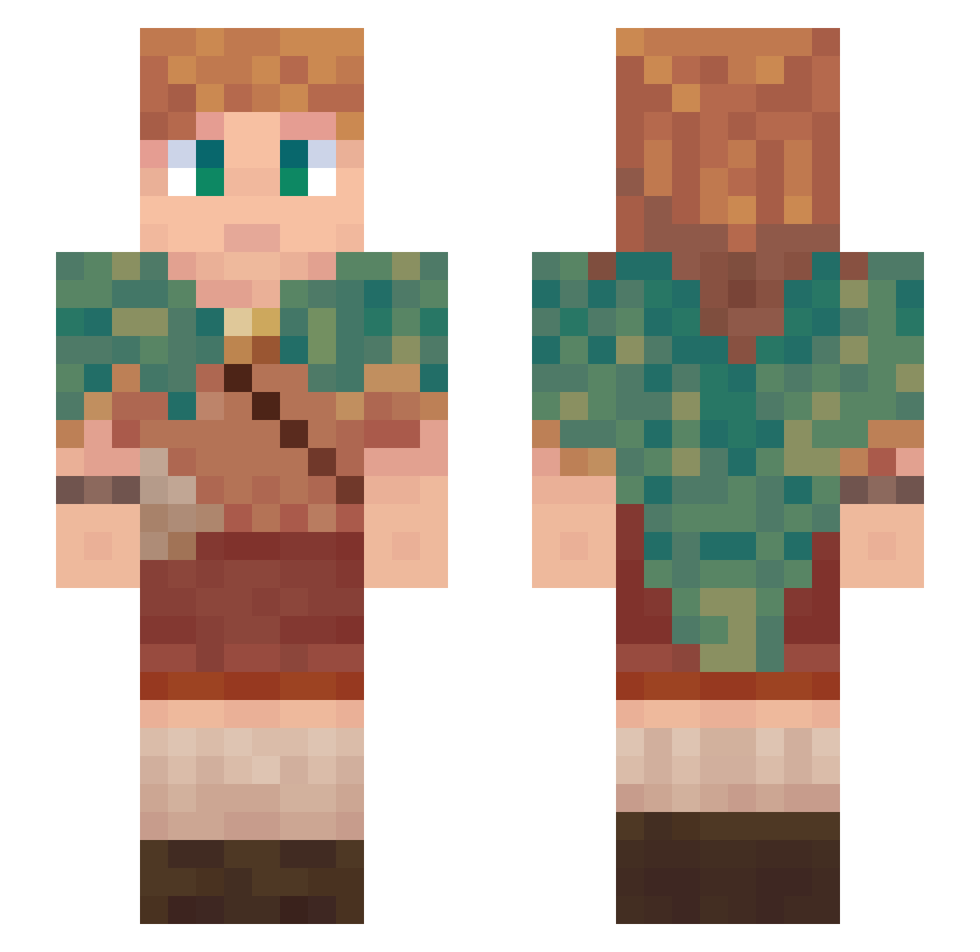 Feiyron Minecraft skin, front and back view