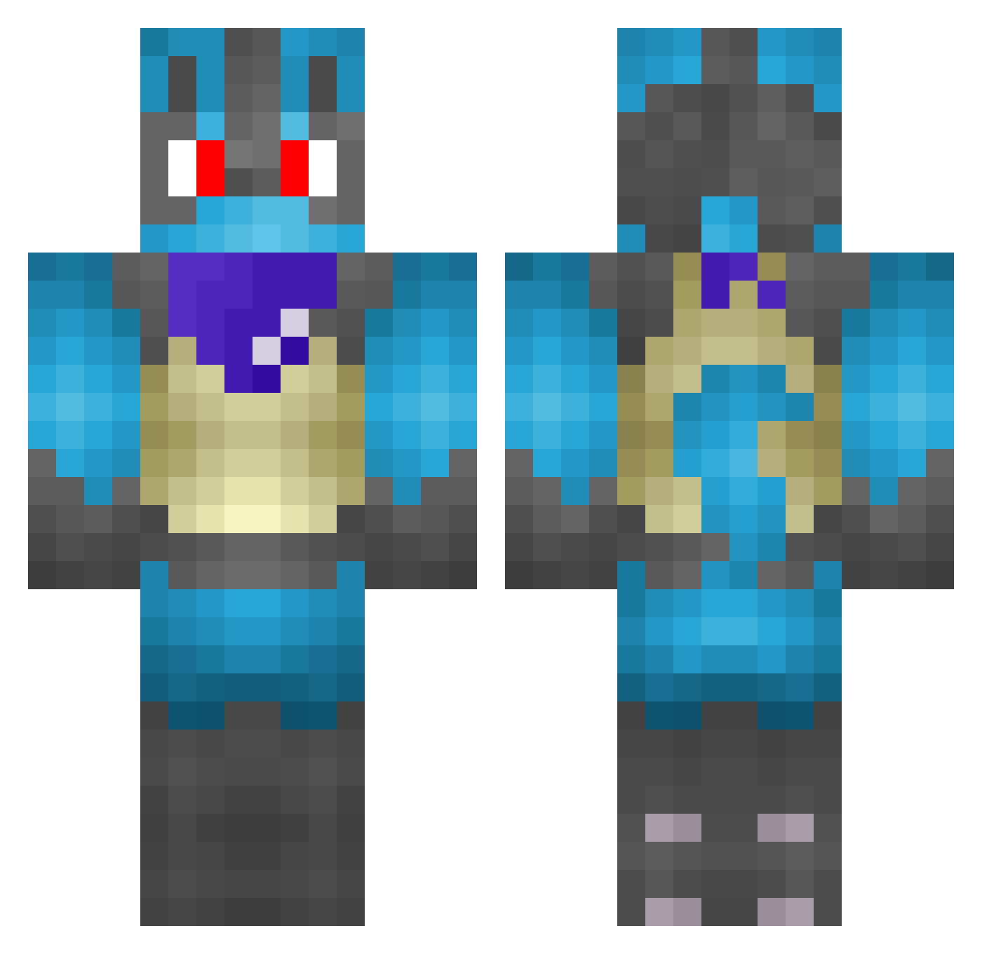 xSn0wBall Minecraft skin, front and back view