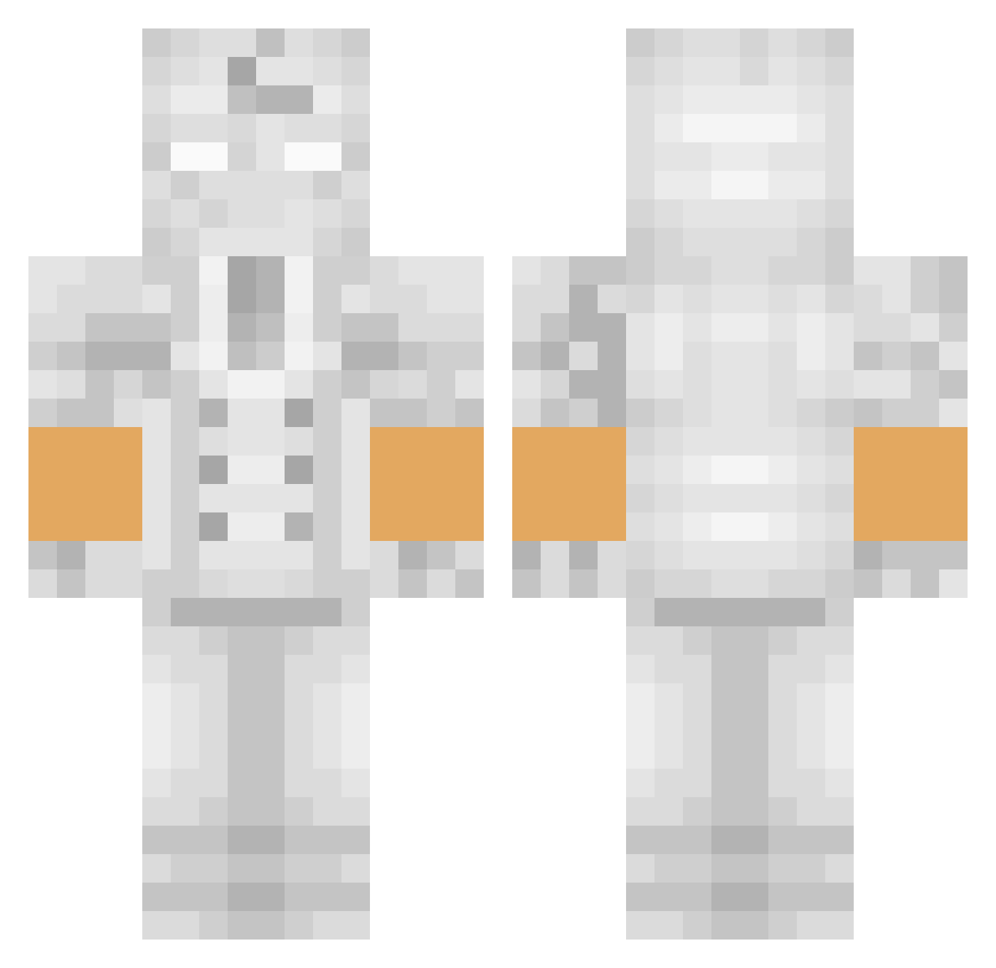 KR3DA Minecraft skin, front and back view
