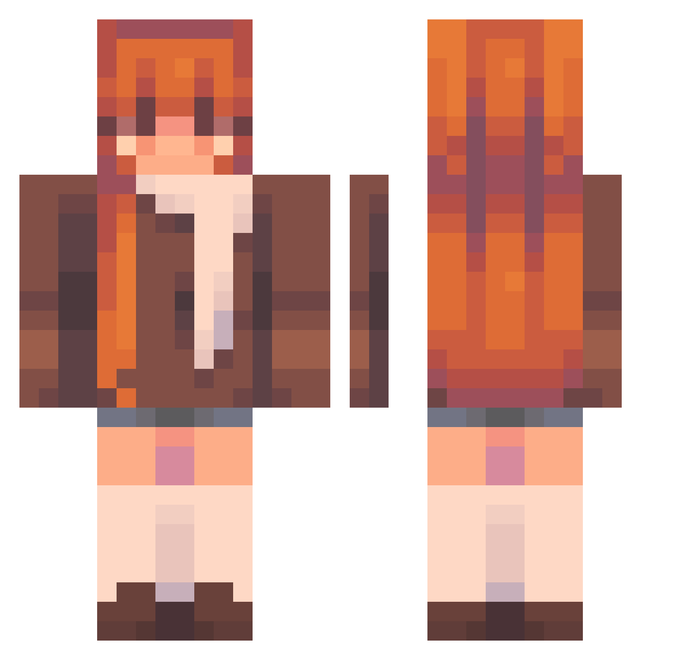 lily99990 Minecraft skin, front and back view