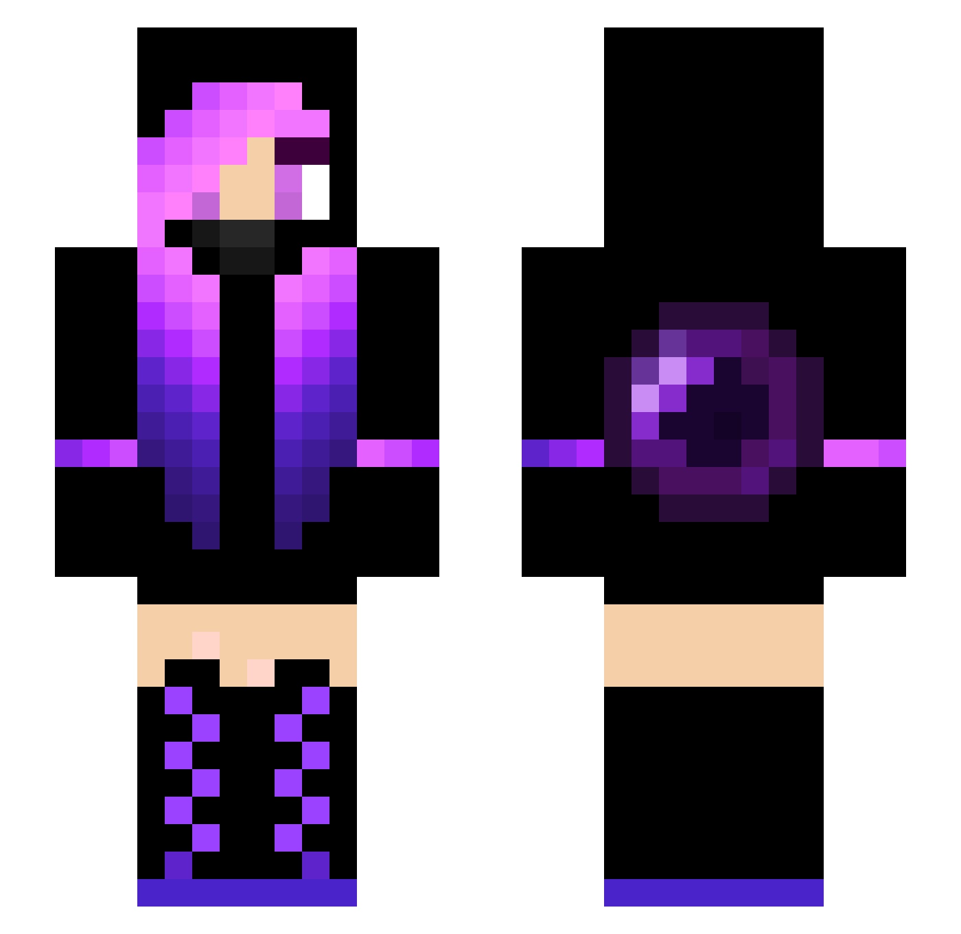 Violet_Shades Minecraft skin, front and back view