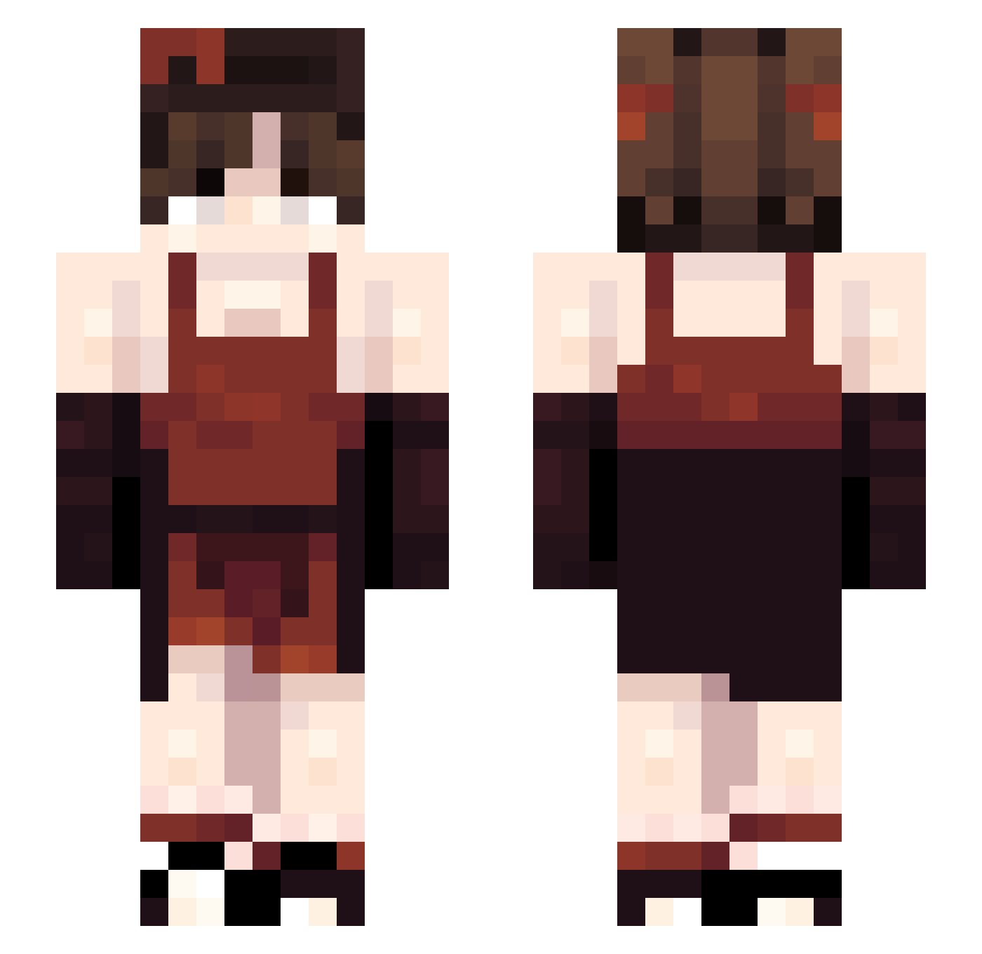 svnwillow Minecraft skin, front and back view