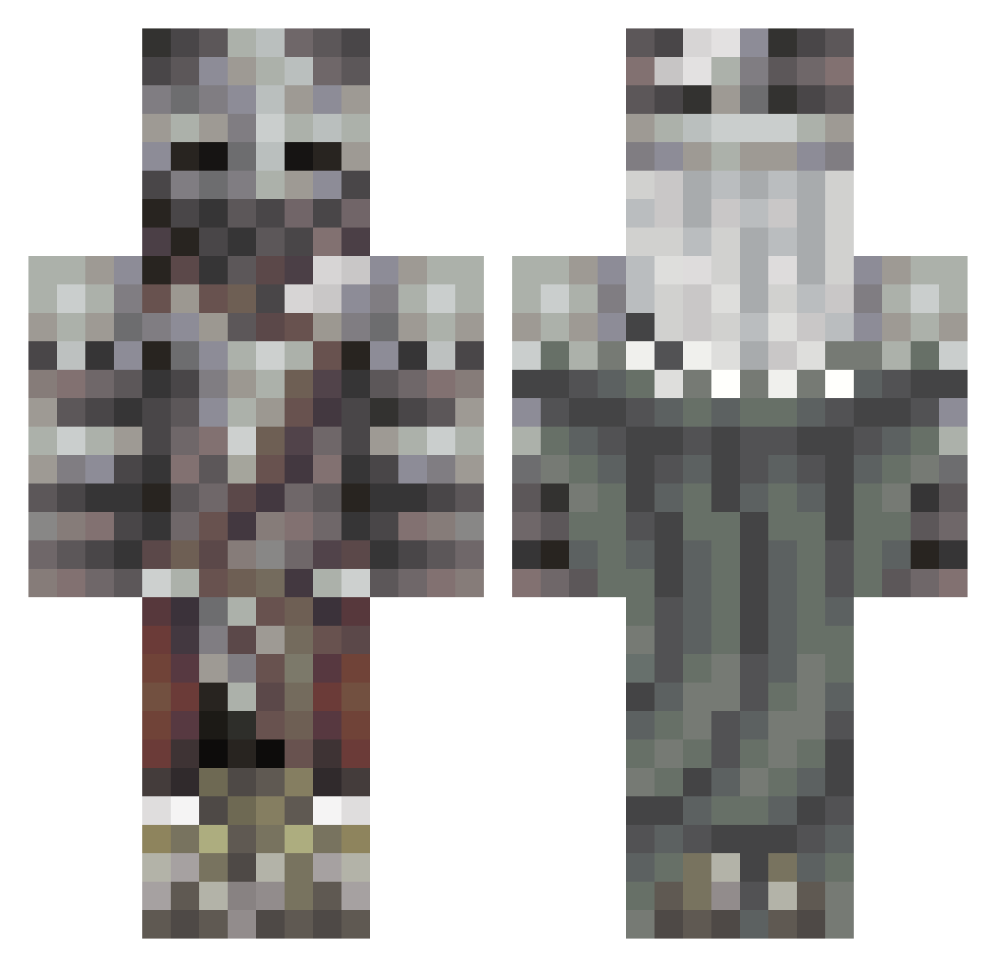 sa1tyace Minecraft skin, front and back view
