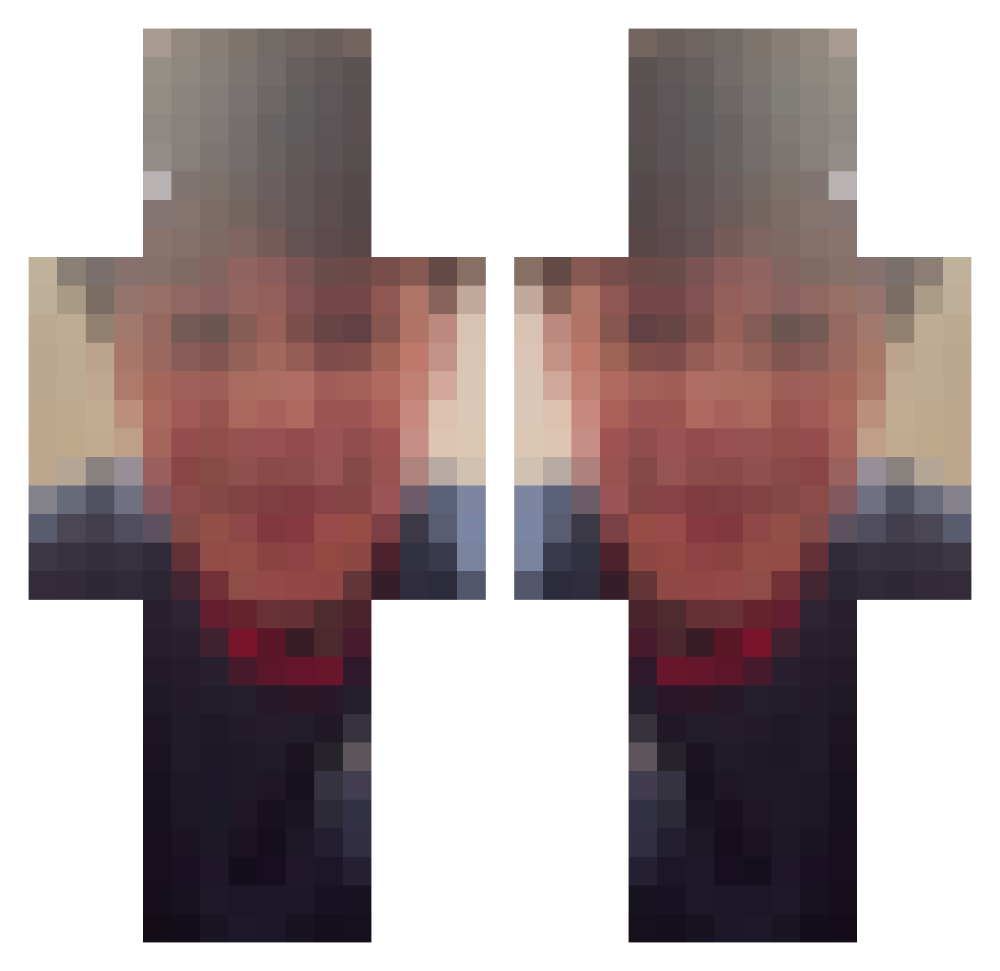 TripleRen Minecraft skin, front and back view