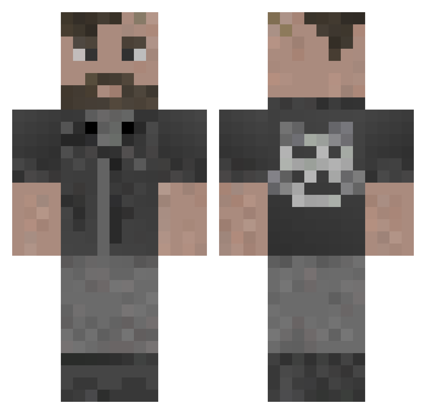 LegFrunze Minecraft skin, front and back view