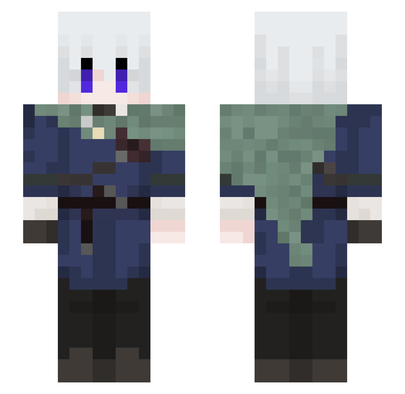 ENDERIVE Minecraft skin, front and back view