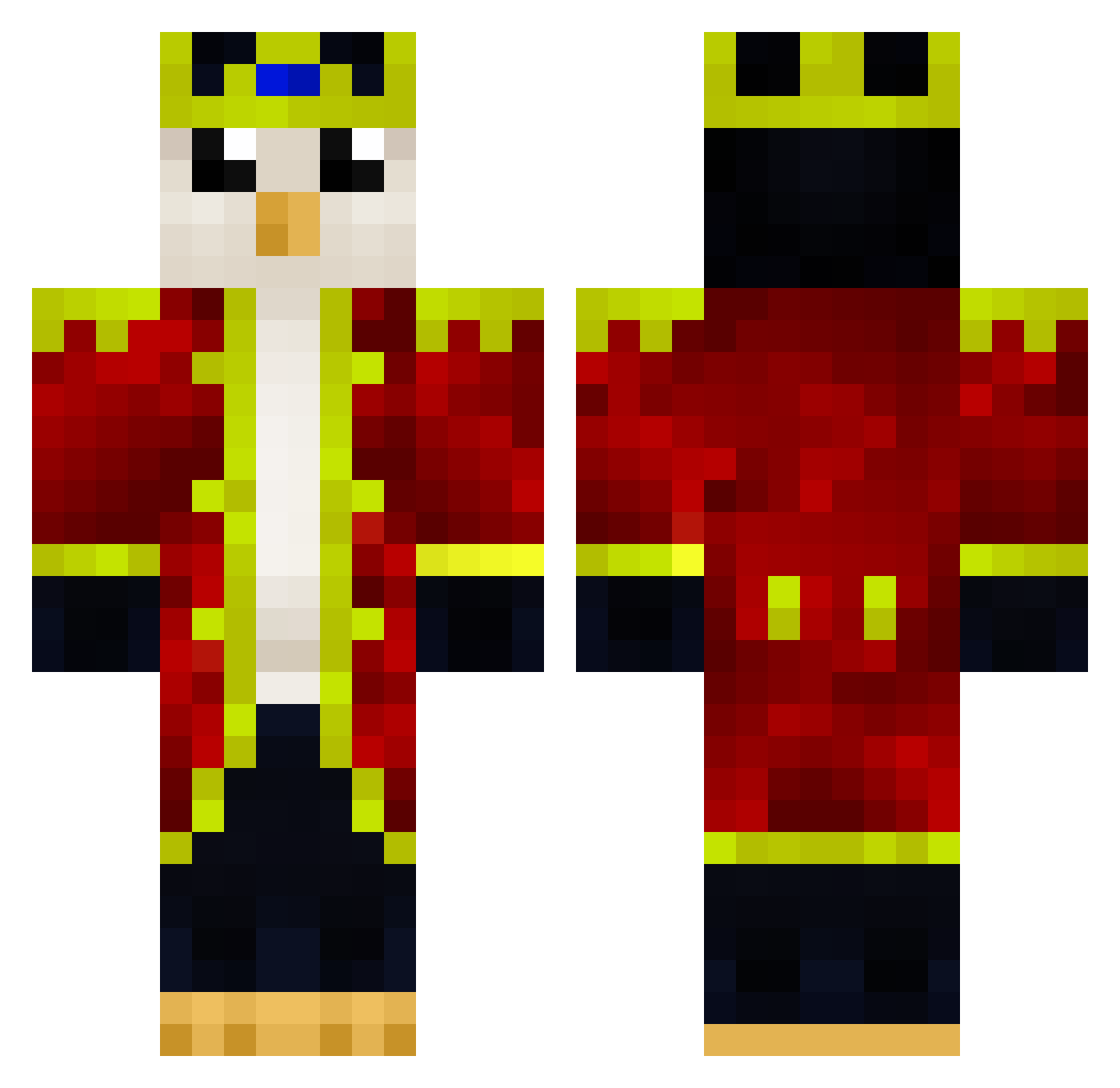 Cawlll Minecraft skin, front and back view