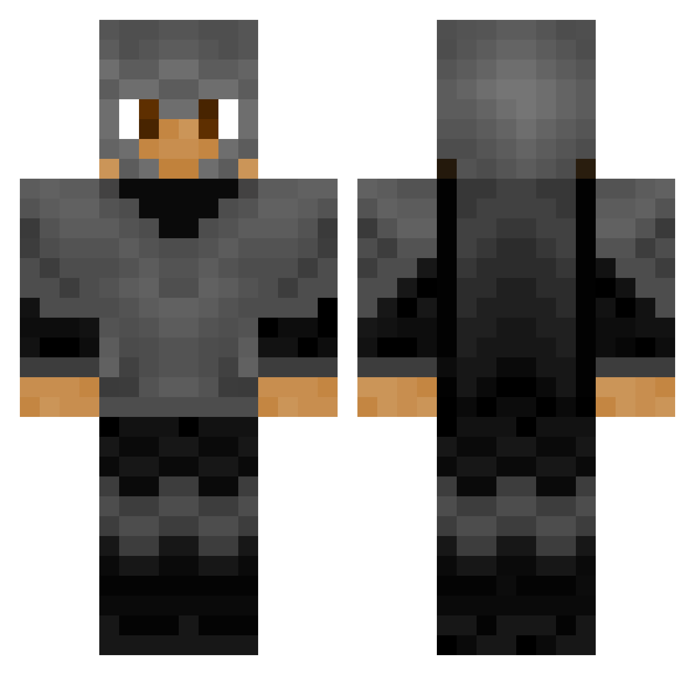 Controson Minecraft skin, front and back view