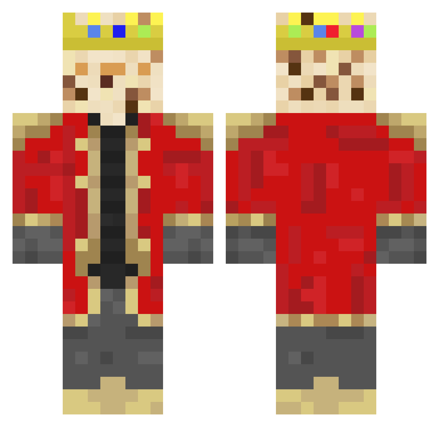 Vorma Minecraft skin, front and back view