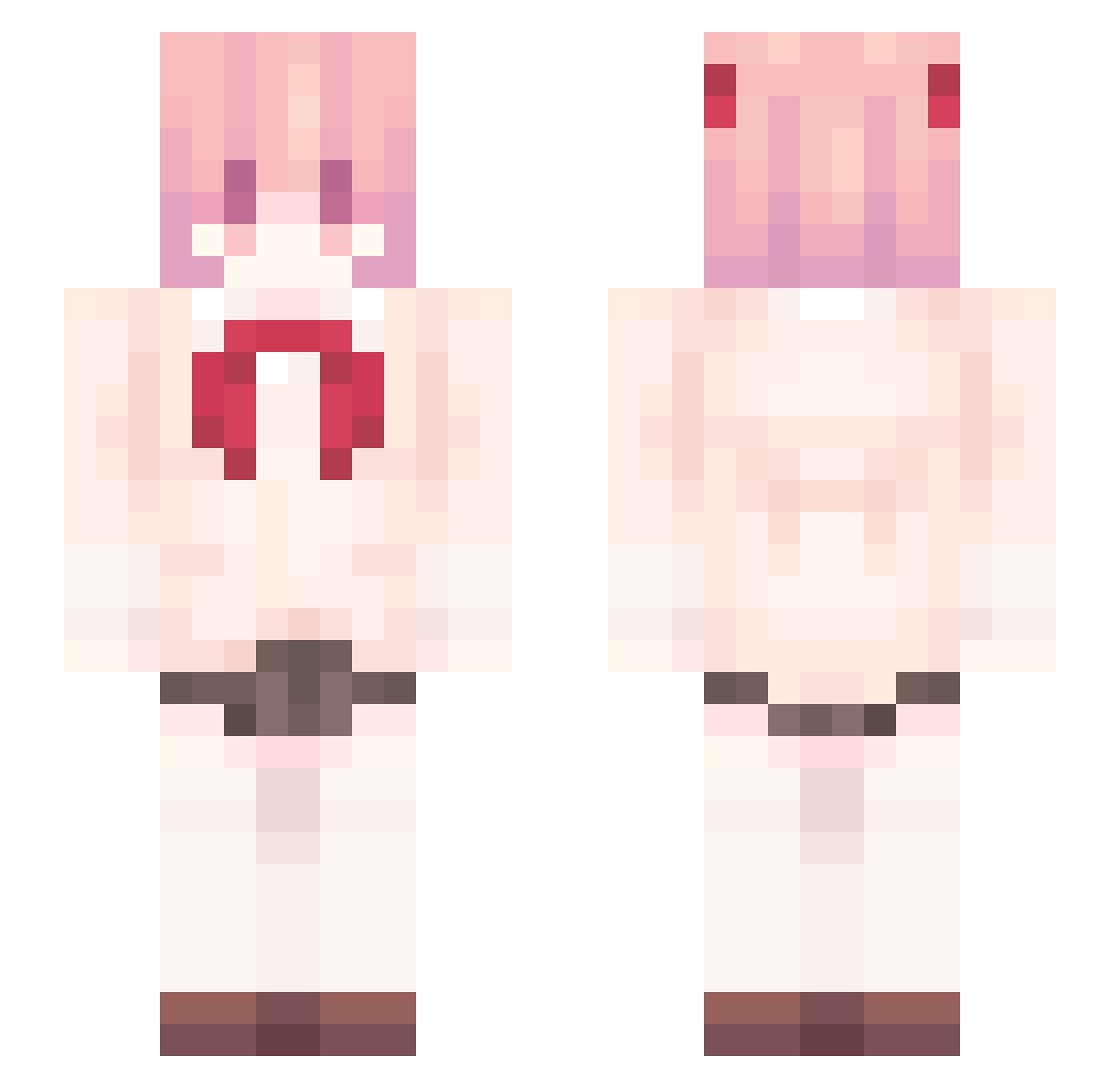 AngelinaAngel7 Minecraft skin, front and back view
