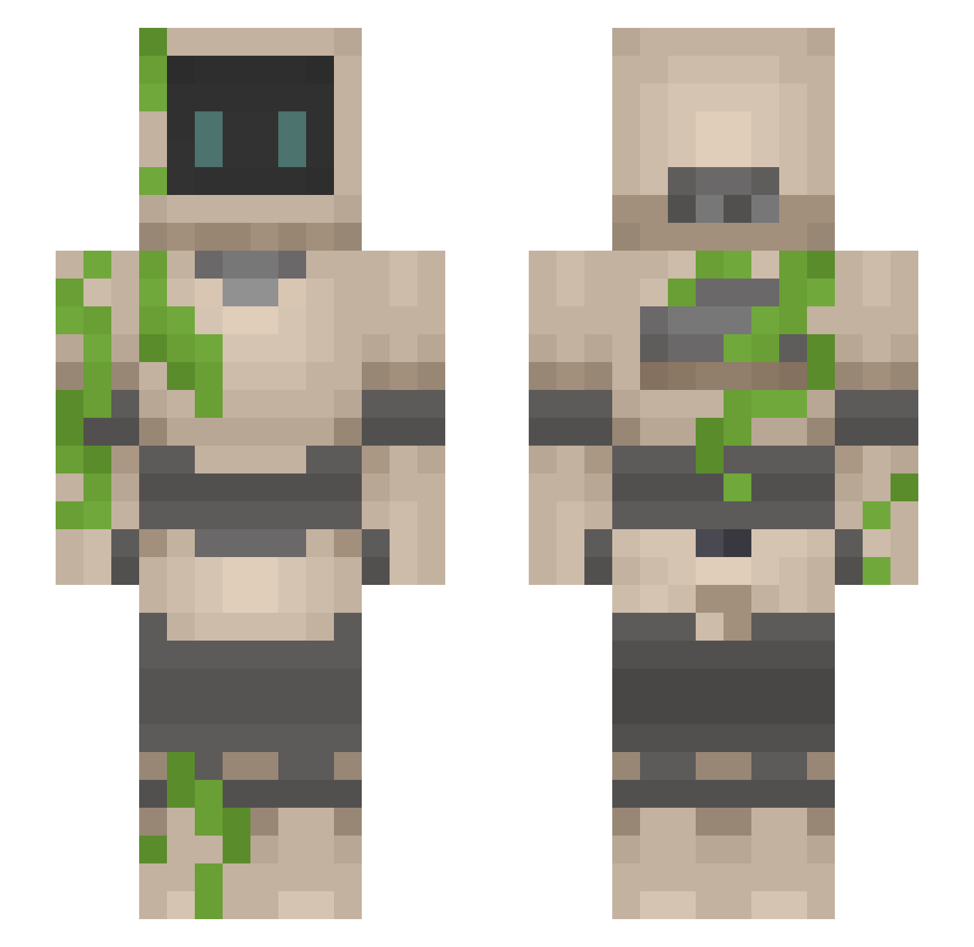 9e_ Minecraft skin, front and back view