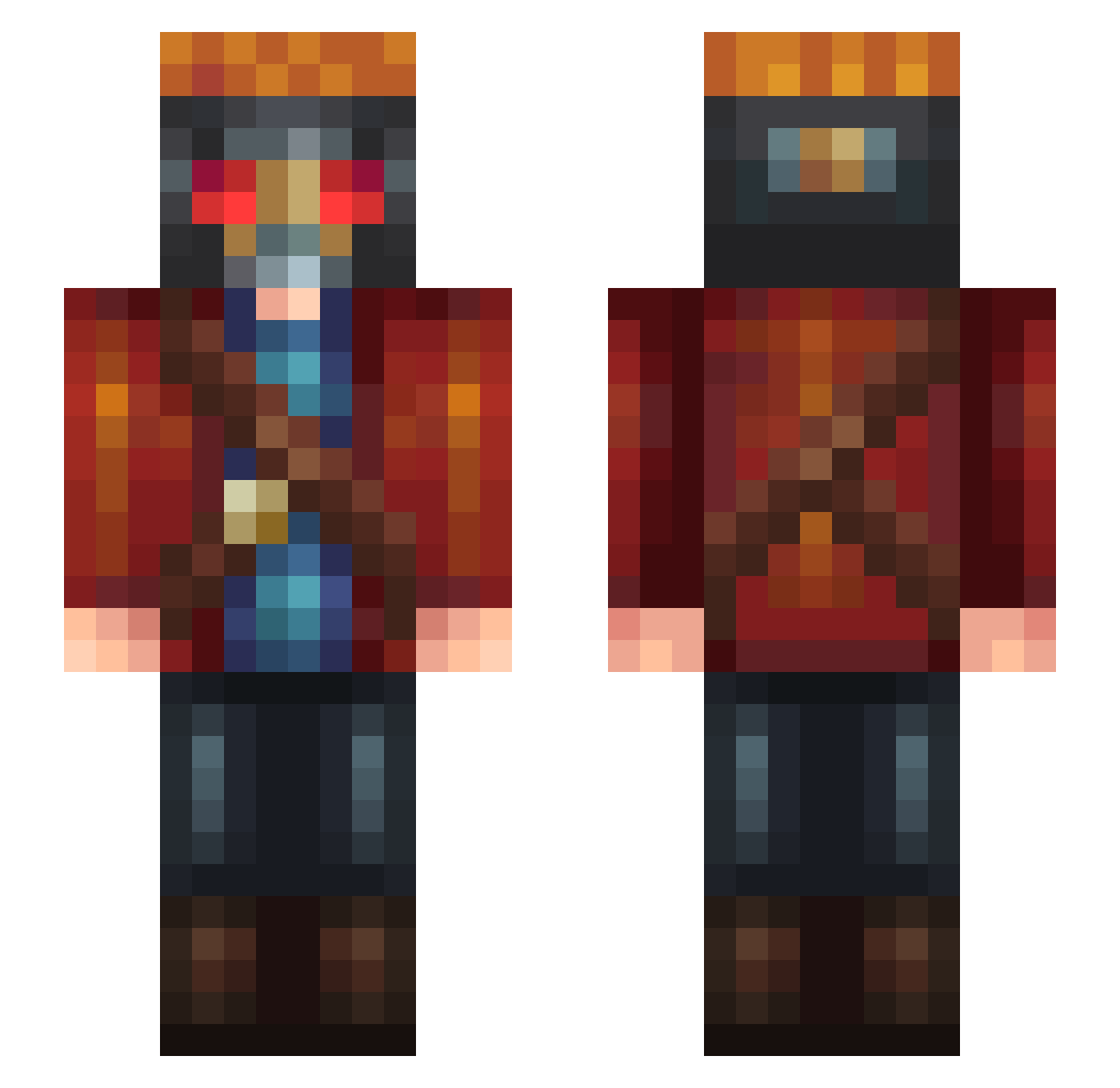 Sycthus Minecraft skin, front and back view