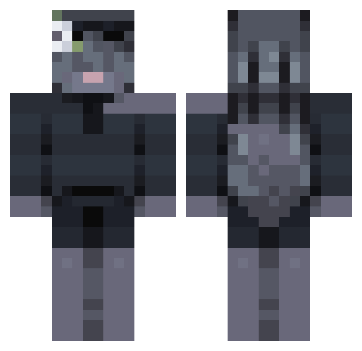solurian Minecraft skin, front and back view