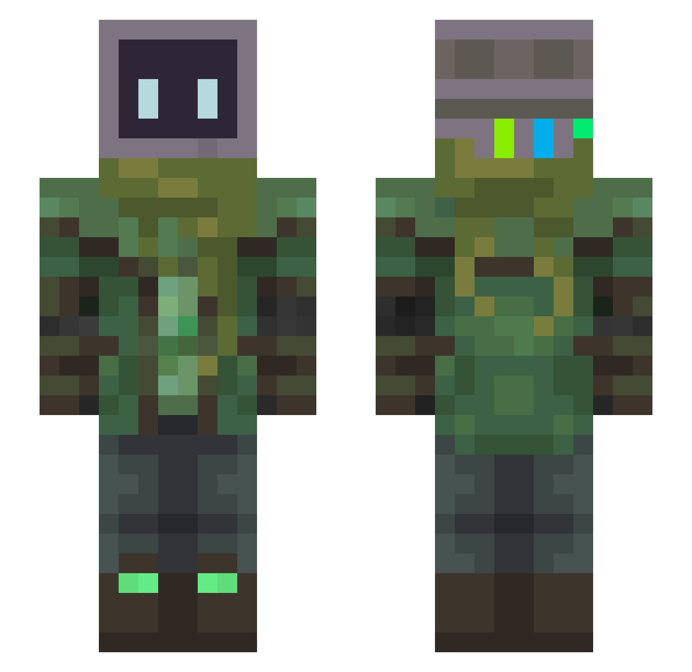 _Barcode___ Minecraft skin, front and back view