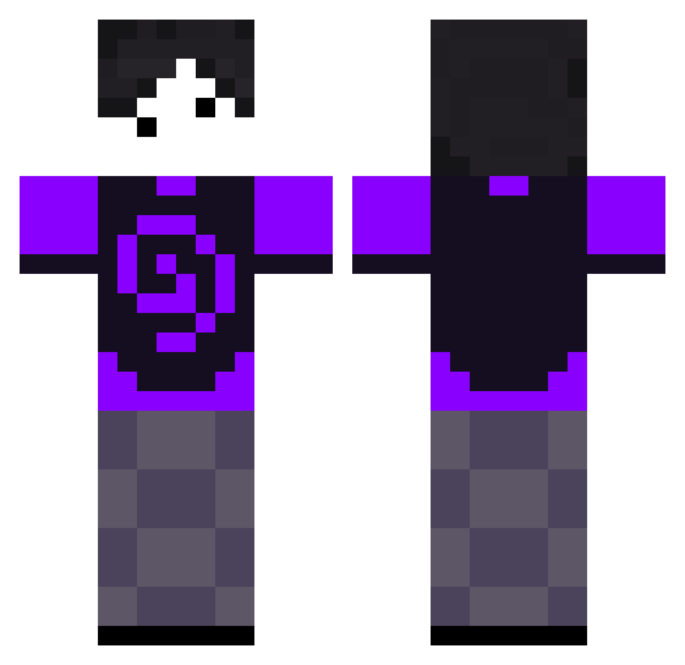 Anyxzzt Minecraft skin, front and back view