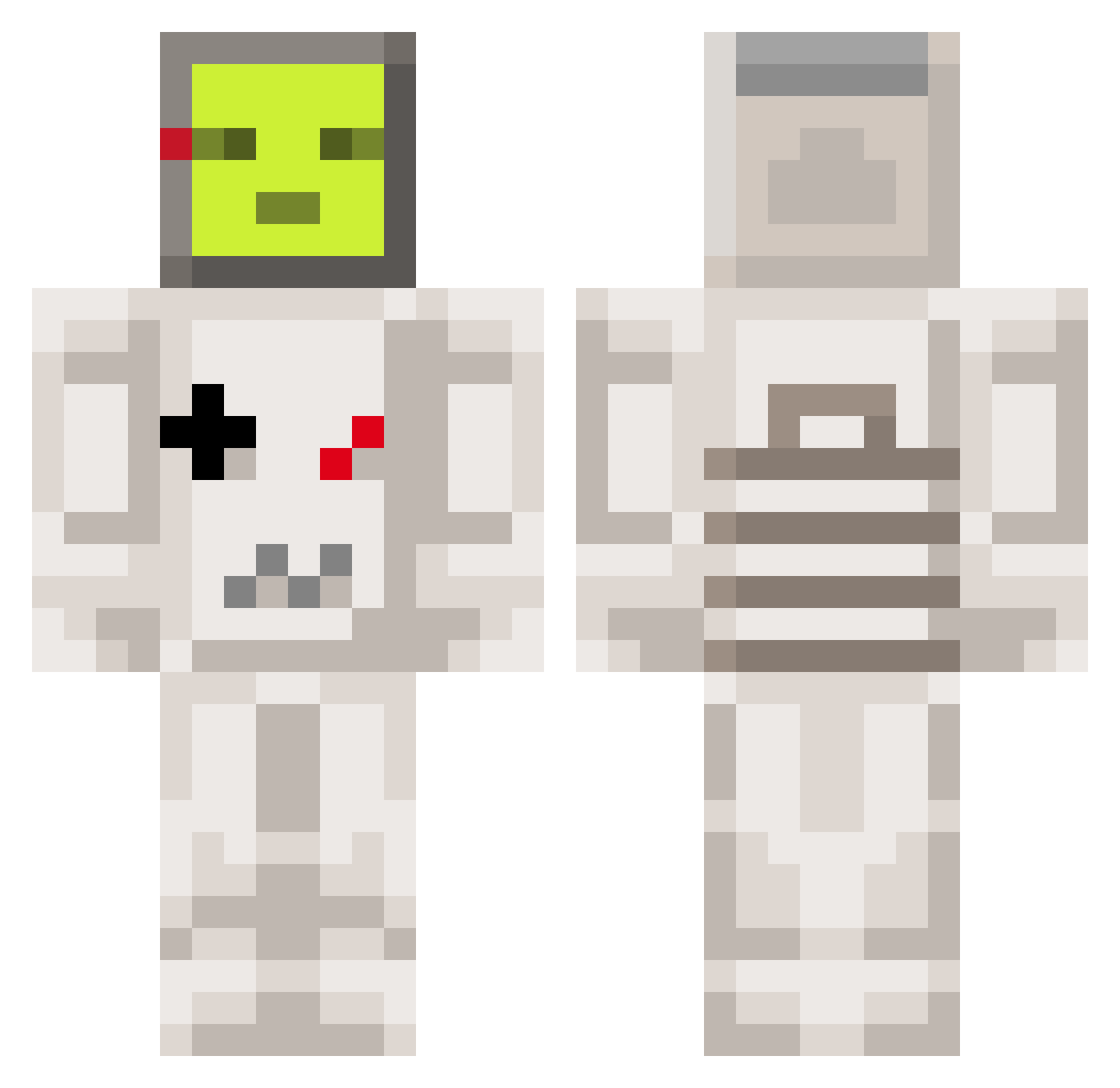 Tesolite Minecraft skin, front and back view