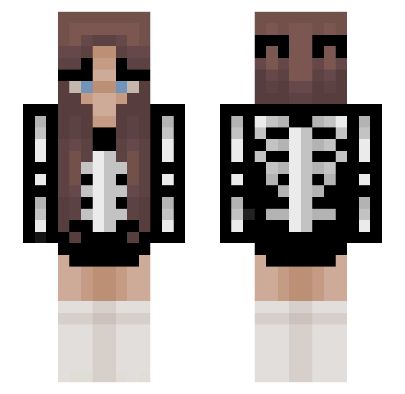 crywash Minecraft skin, front and back view