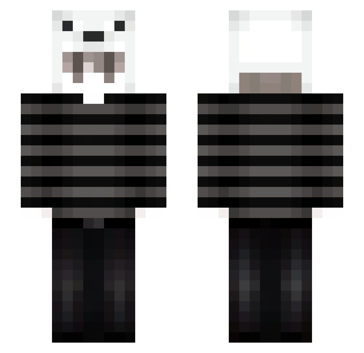 lkmd Minecraft skin, front and back view