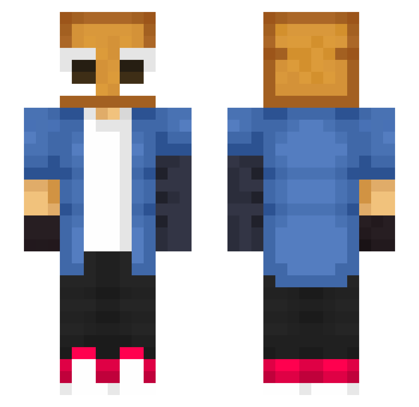 VinyLaFrite Minecraft skin, front and back view