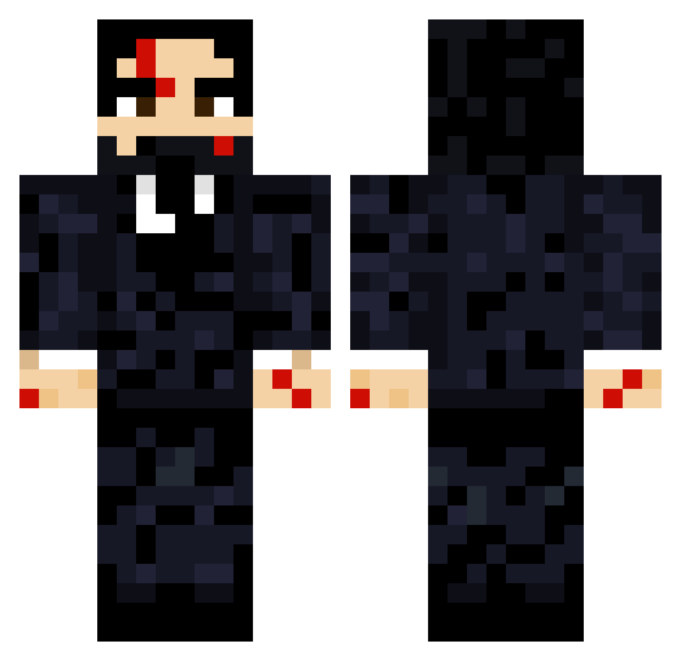 hazep Minecraft skin, front and back view