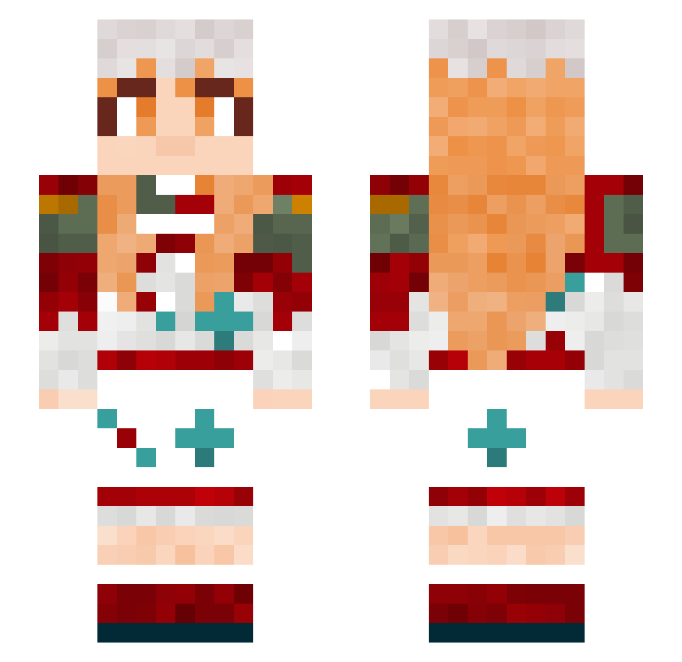 VicentKasane10 Minecraft skin, front and back view