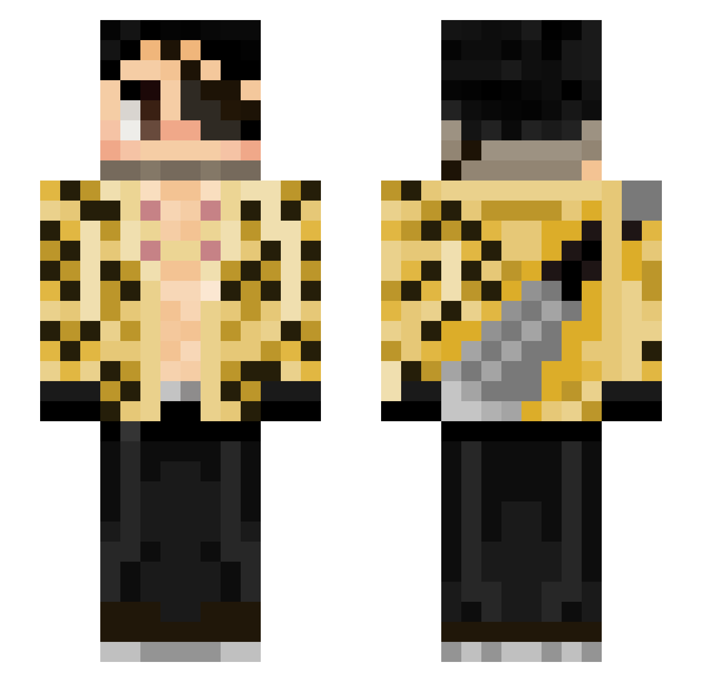 OneWacki Minecraft skin, front and back view