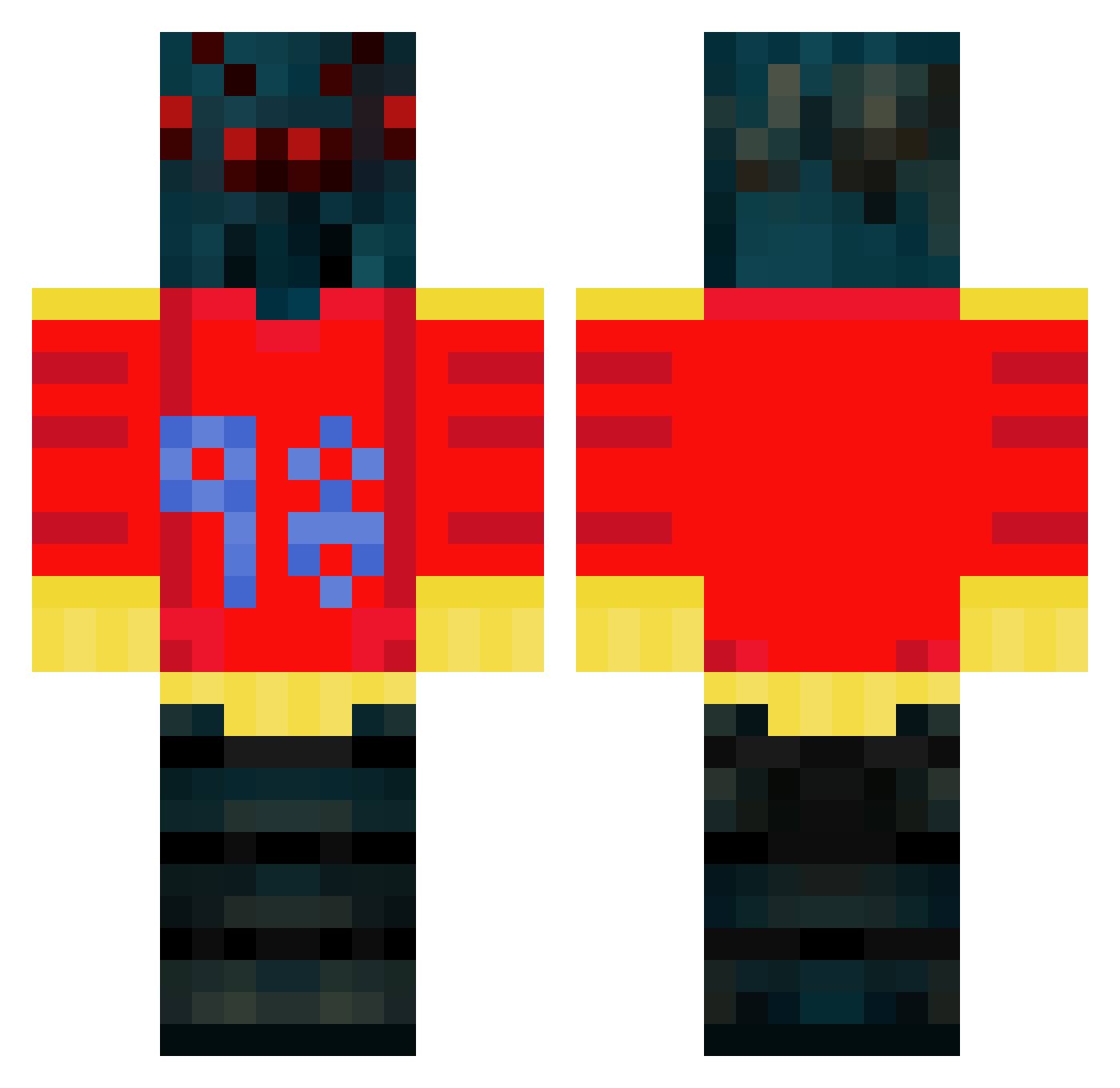 BlockSpider98 Minecraft skin, front and back view