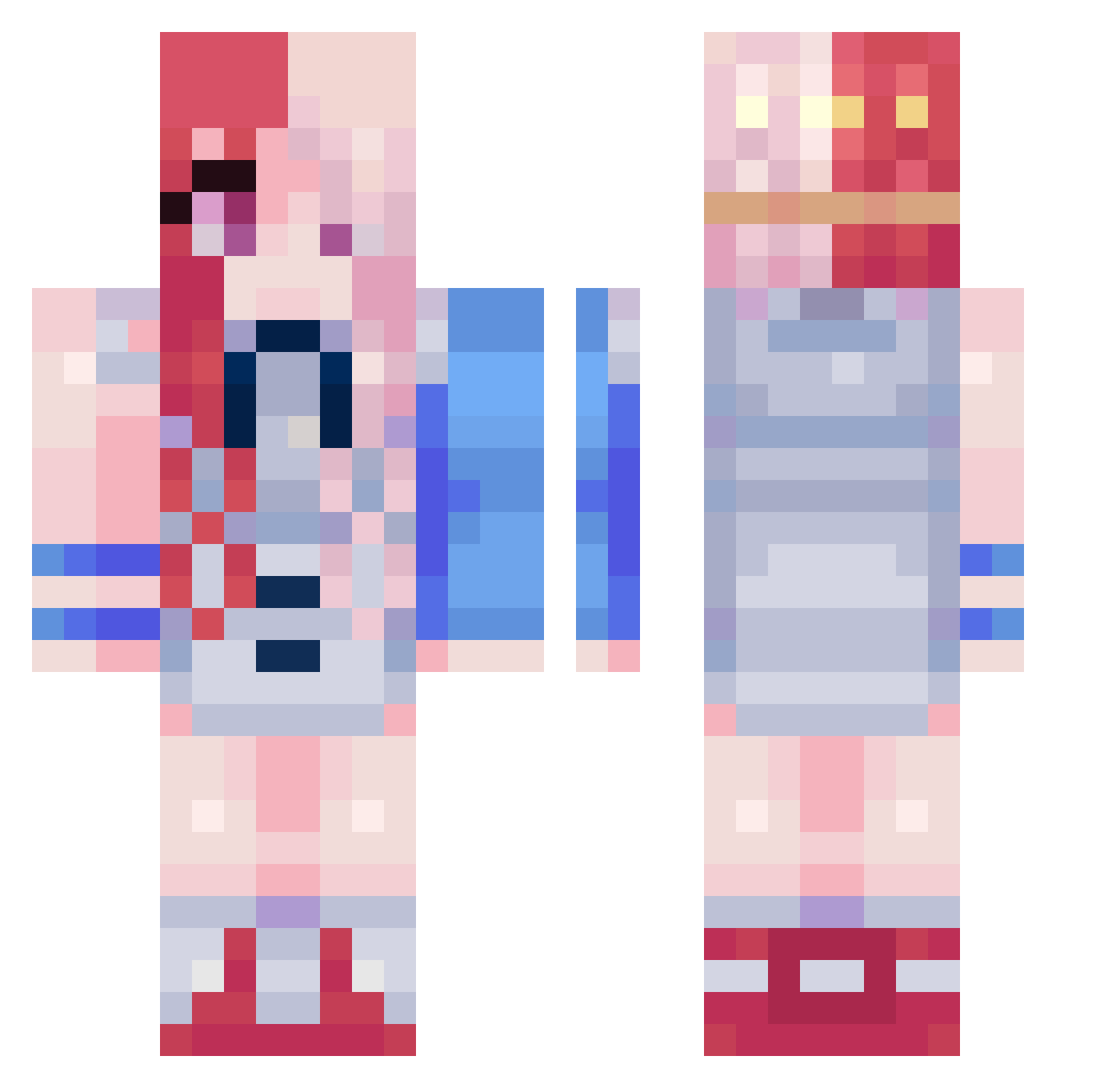 zaroxv10 Minecraft skin, front and back view