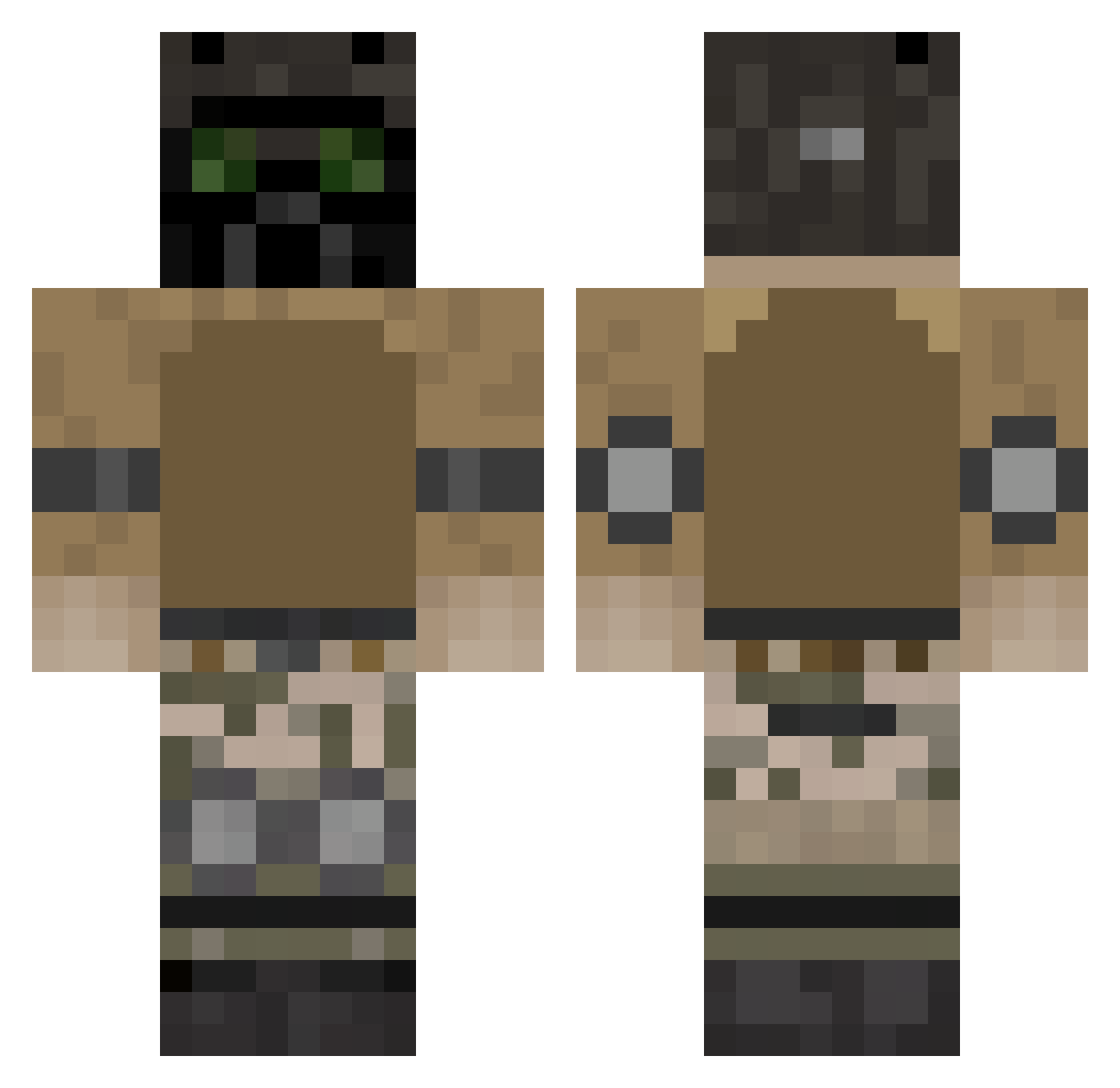 XxMalokMasterxX Minecraft skin, front and back view