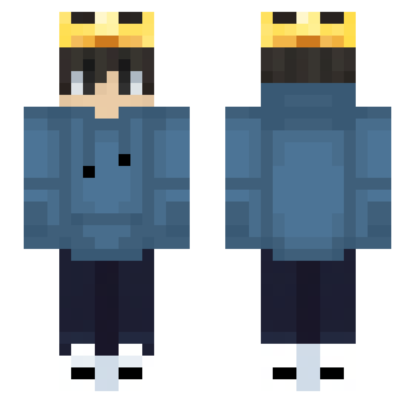 __Kaleb Minecraft skin, front and back view