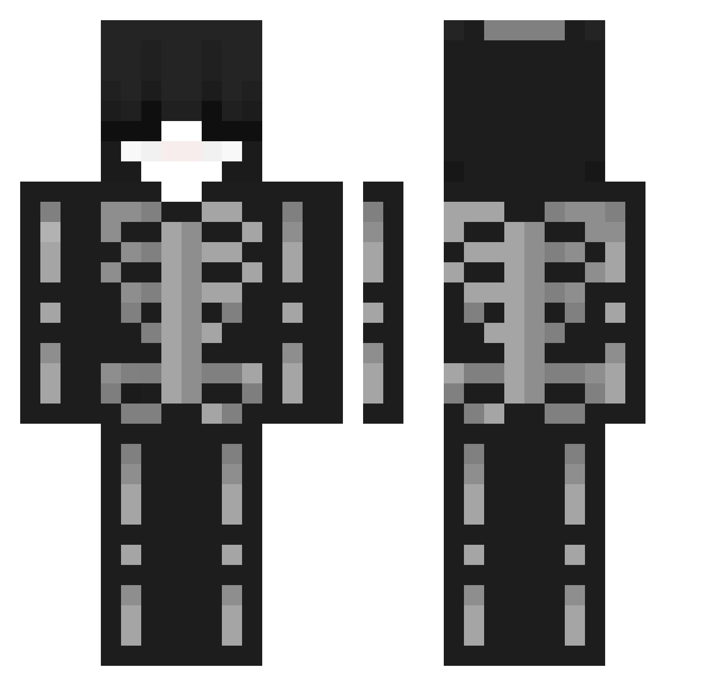 Vibratos Minecraft skin, front and back view