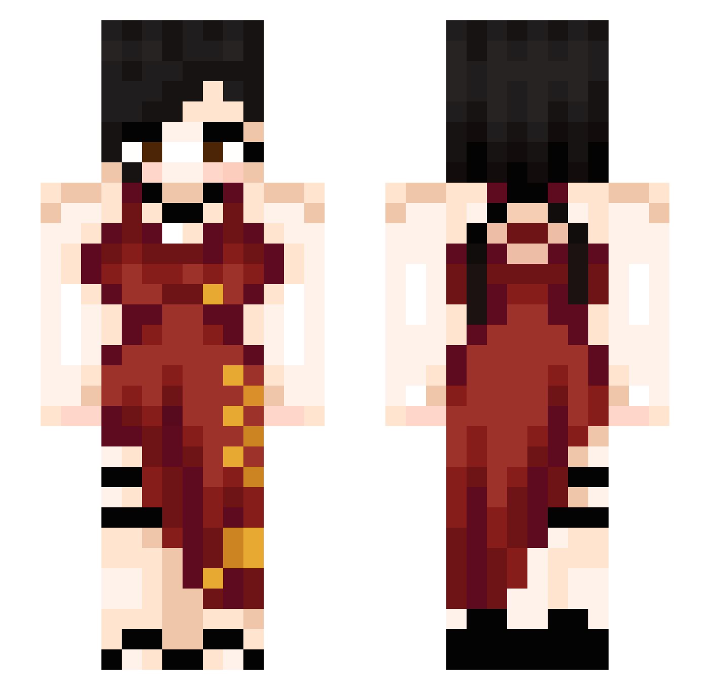 Ofciaaa Minecraft skin, front and back view