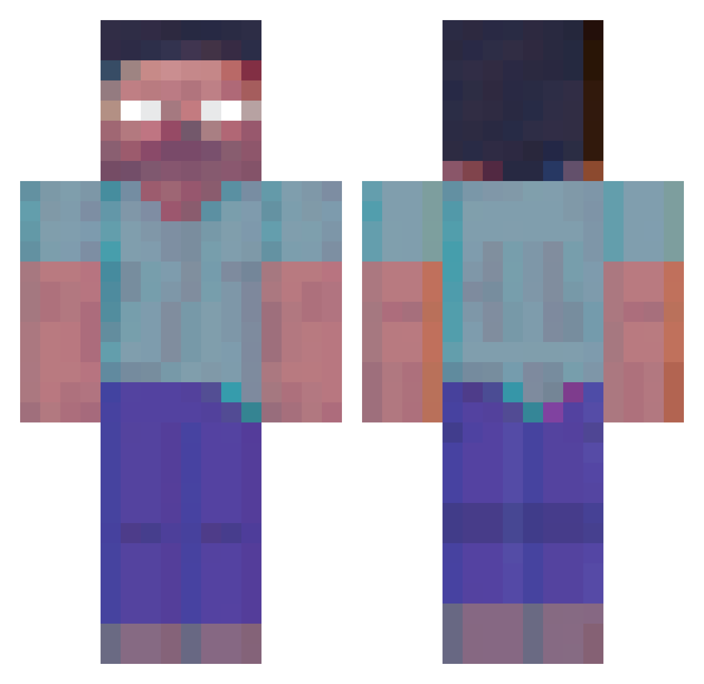Erykowiczek Minecraft skin, front and back view