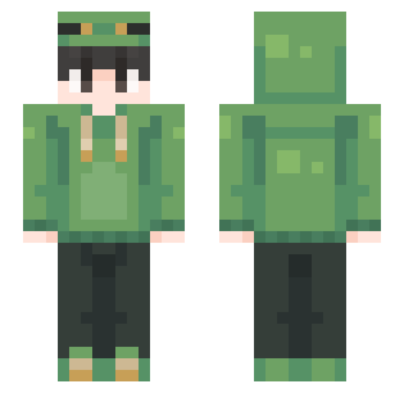 TheRealZorven Minecraft skin, front and back view