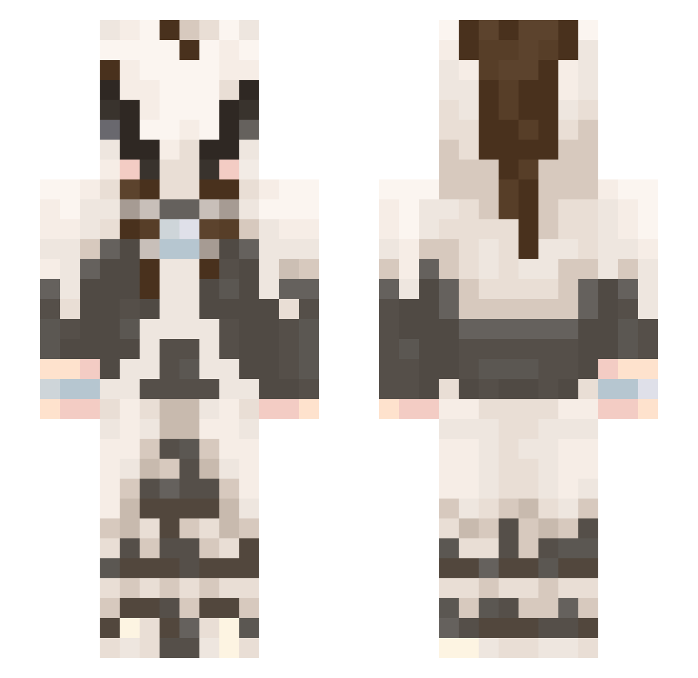 TreeTop73 Minecraft skin, front and back view