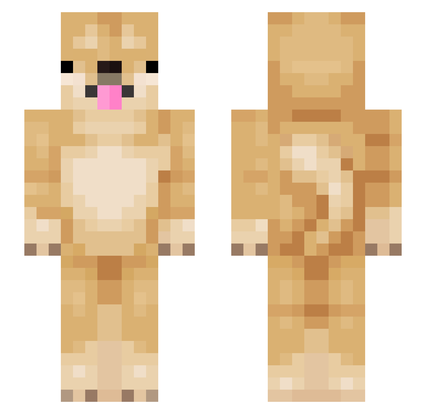 tufwa Minecraft skin, front and back view
