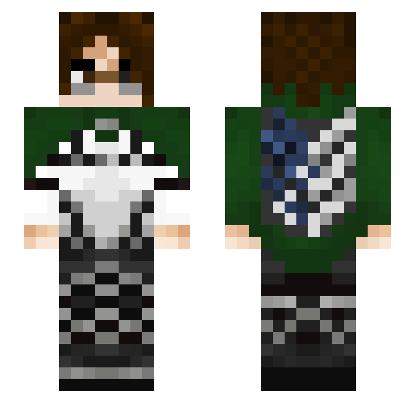 opzkz Minecraft skin, front and back view