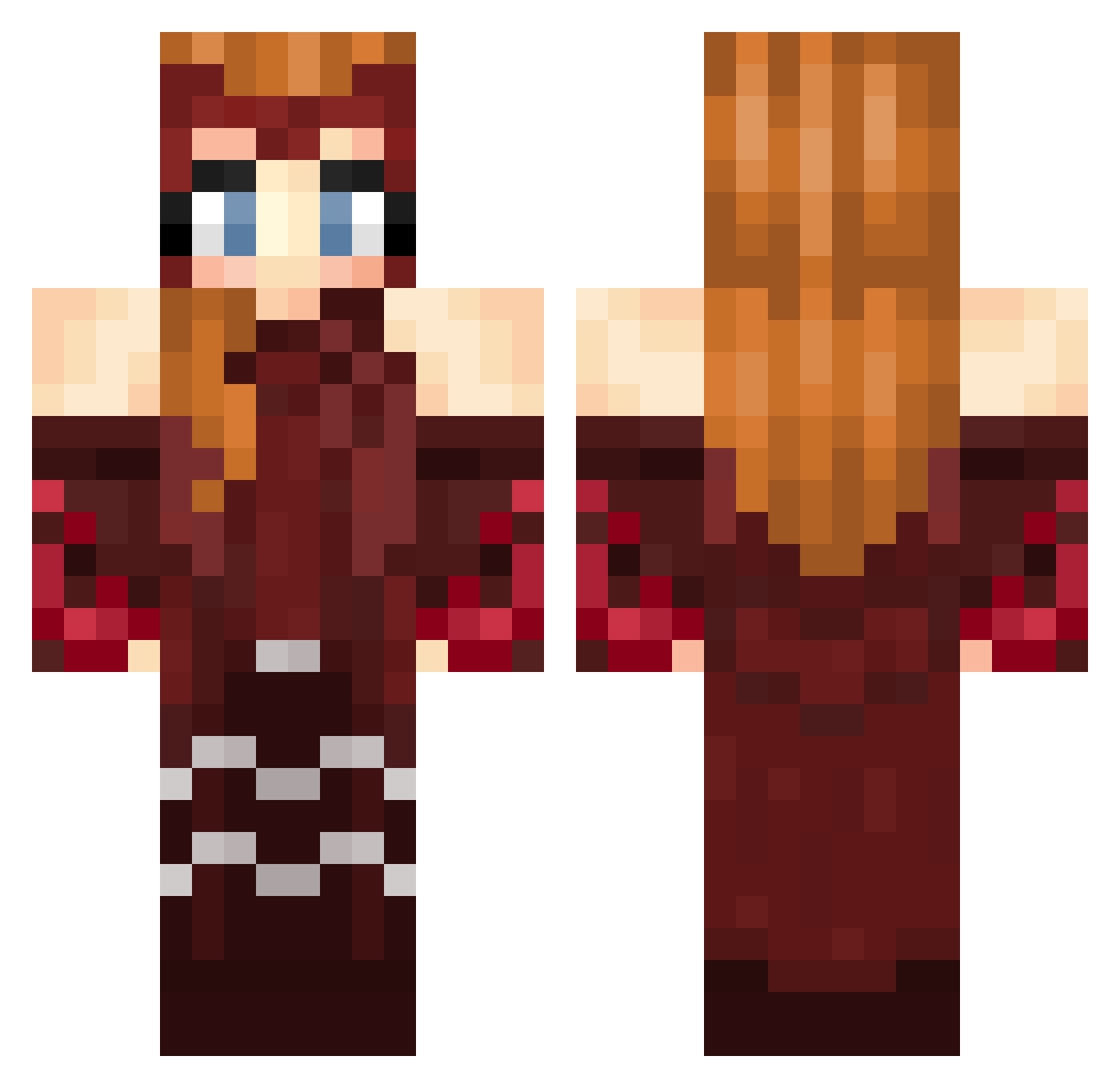 Sarulf99 Minecraft skin, front and back view