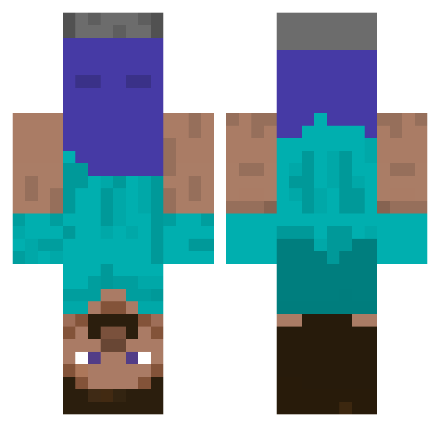 vigorzol Minecraft skin, front and back view