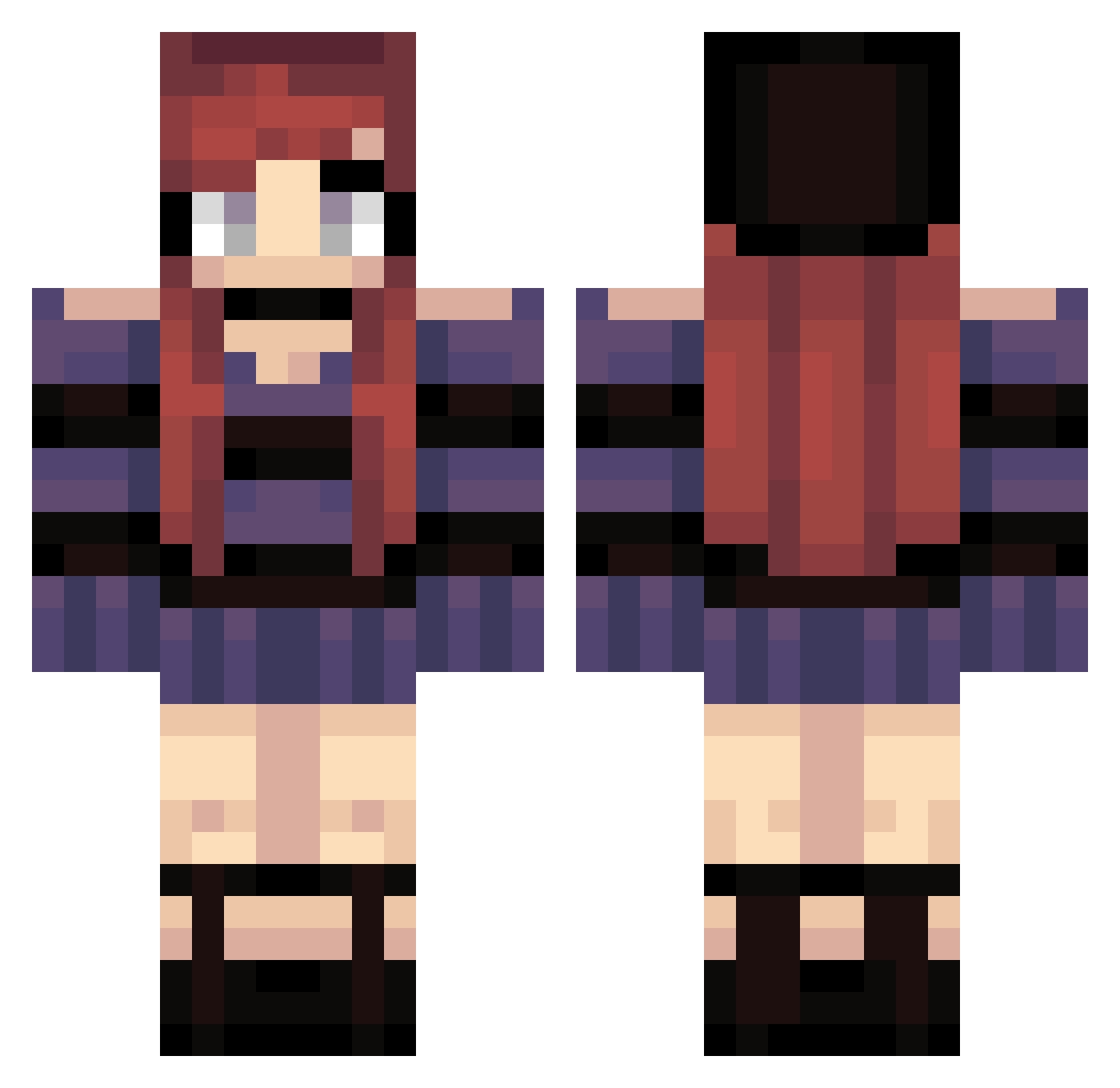 Scizor637 Minecraft skin, front and back view