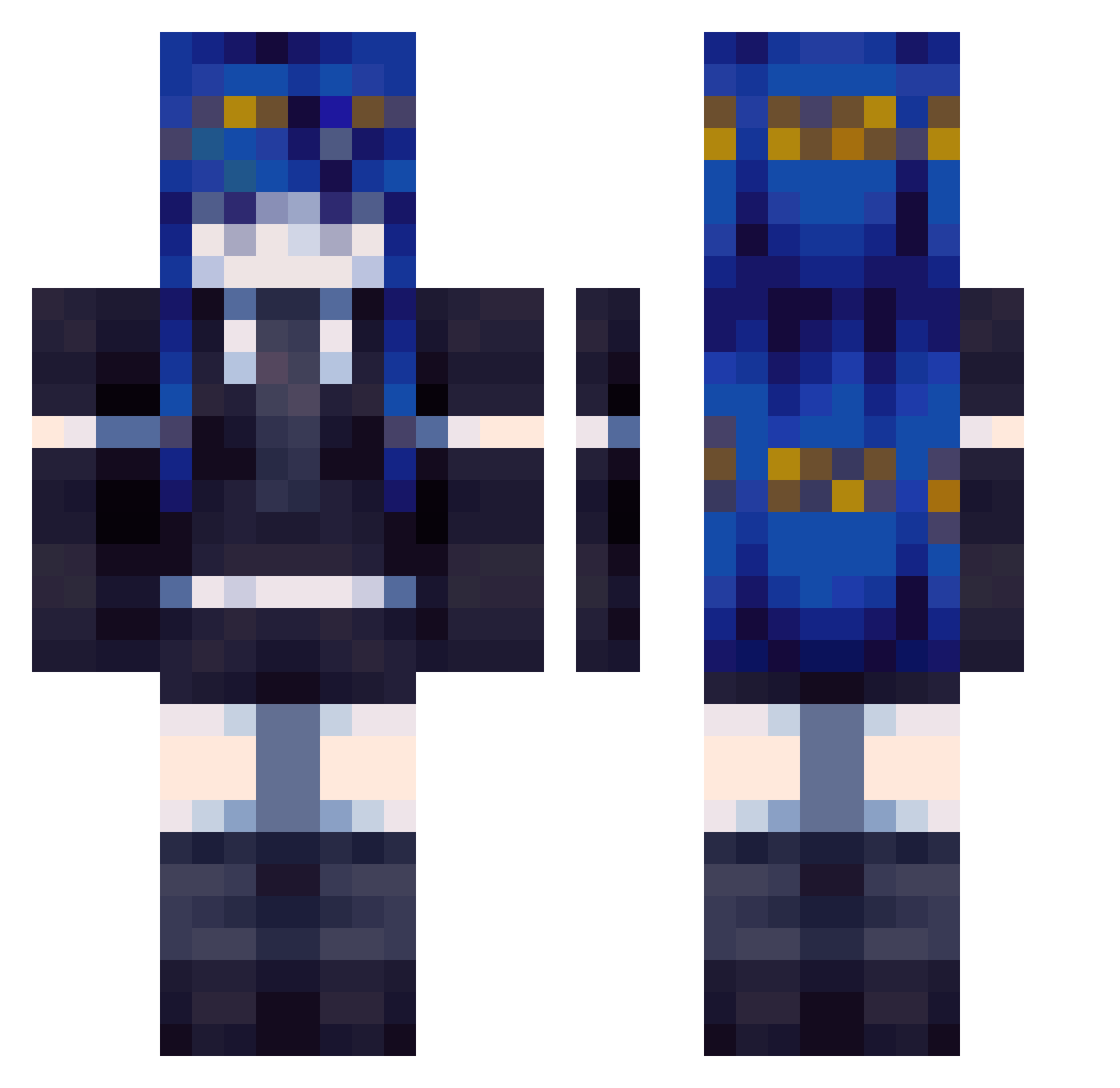 HikuStorm Minecraft skin, front and back view