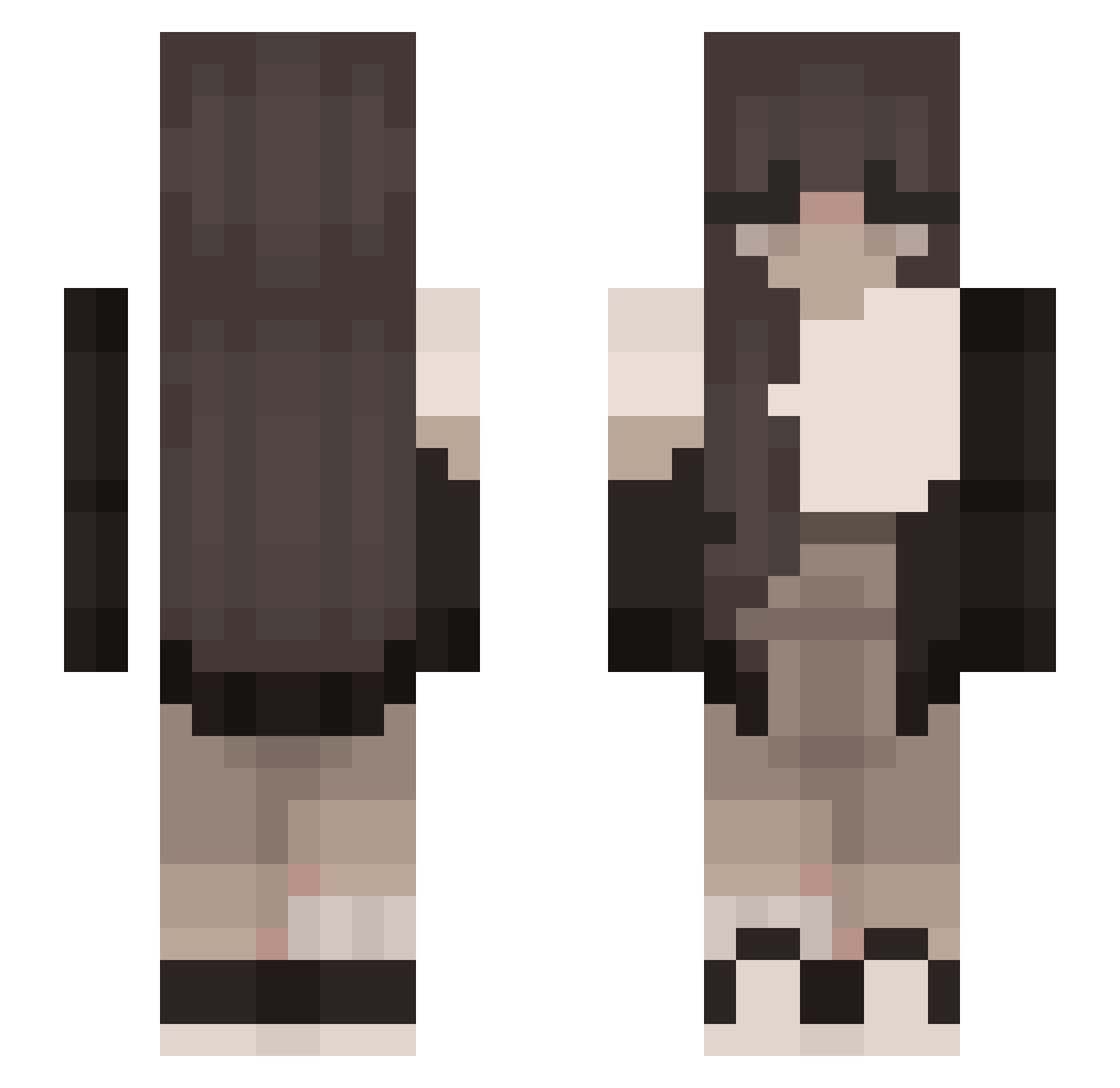 FVAstral Minecraft skin, front and back view